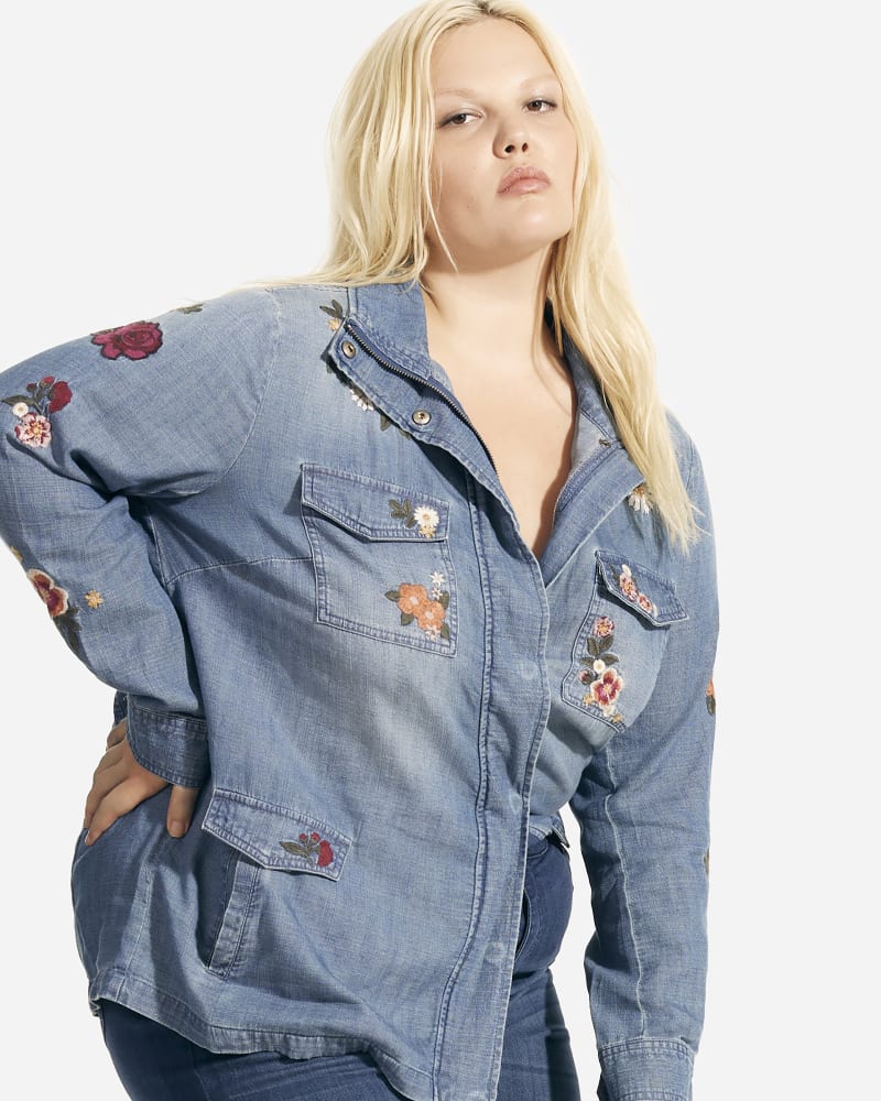 Embroidered utility jacket hotsell